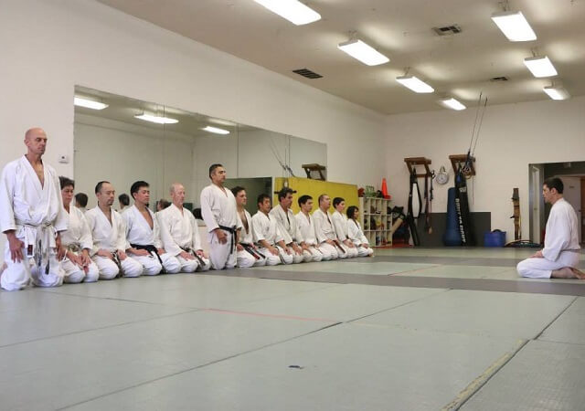 Adult karate class at Rokah Karate