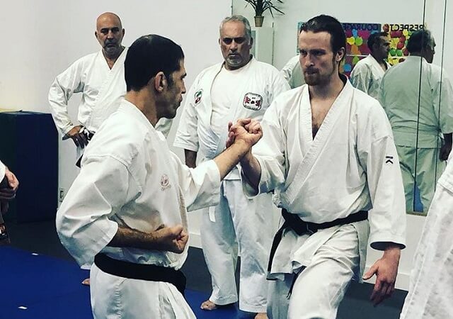 Karate technique practice for adults