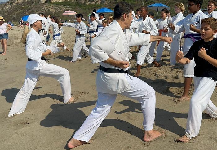 Beach training day — Rokah Karate kids and instructors
