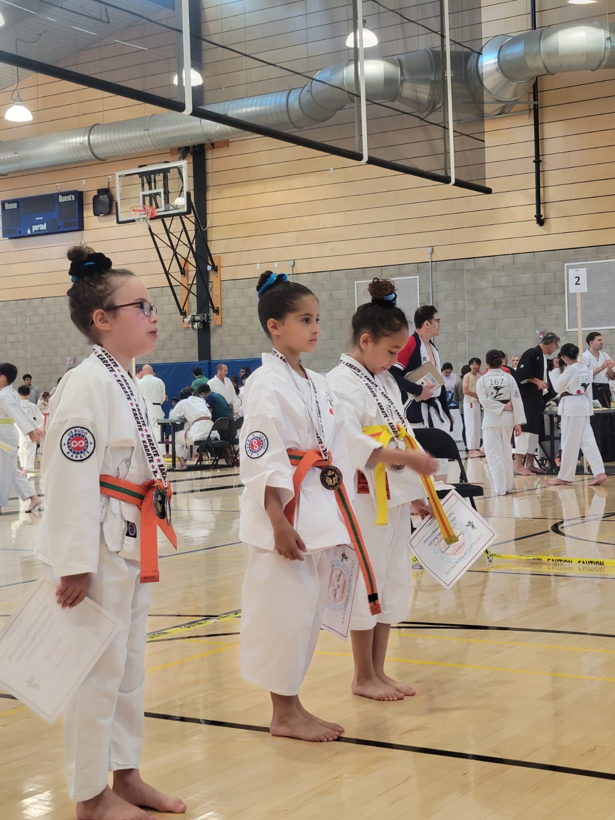 Young Rokah Karate students at a tournament