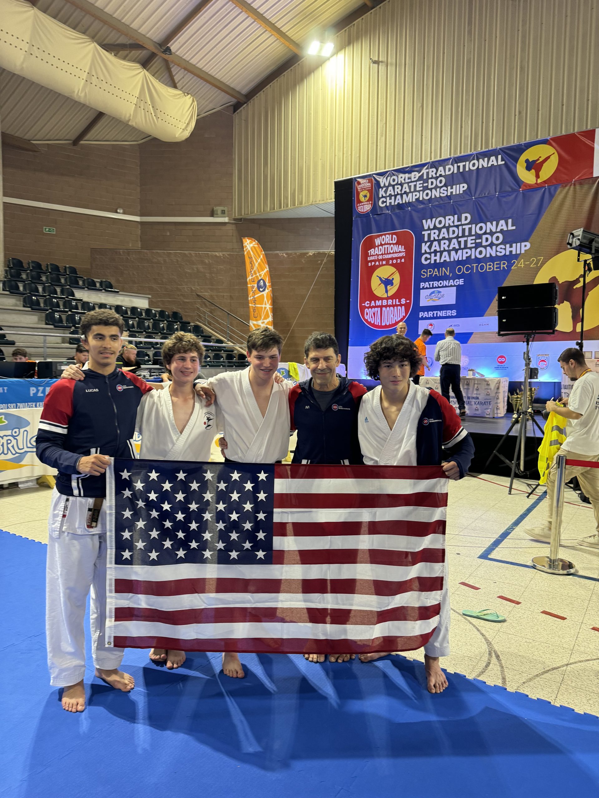 US team members with Sensei Avi at the World Championships